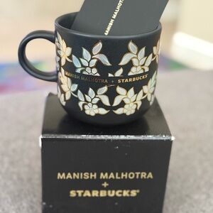 NIB Starbucks Manish Malhotra Black Floral Mug